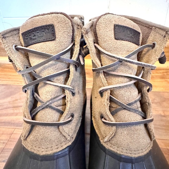 Sperry Saltwater Women’s Rain Waterproof Duck Boots Suede Tan size 9.5 Preppy - Picture 3 of 9